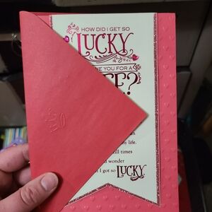 Hallmark Red and White Lucky Greeting Card
